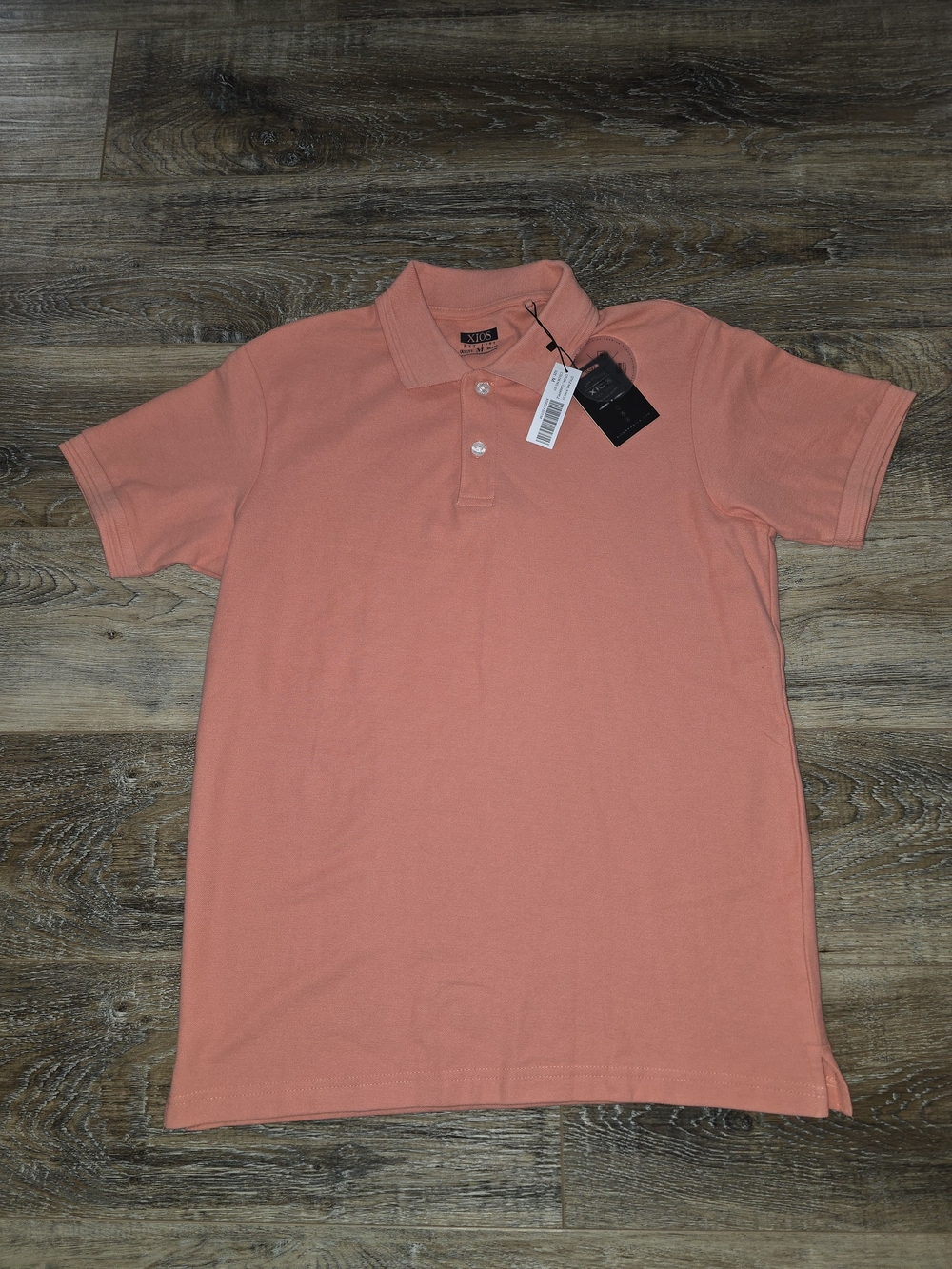 XIOS Mens Orange Coral Polo Shirt 100% Cotton Size Medium NWT
